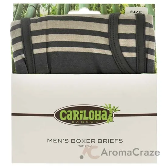 Picture of Bamboo Boxer Briefs - Shoreline Gray Stripe by Cariloha for Men - 1 Pc Boxer (XL)