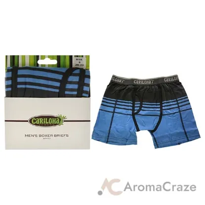 Picture of Bamboo Boxer Briefs - Caribbean Blue Stripe by Cariloha for Men - 1 Pc Boxer (S)