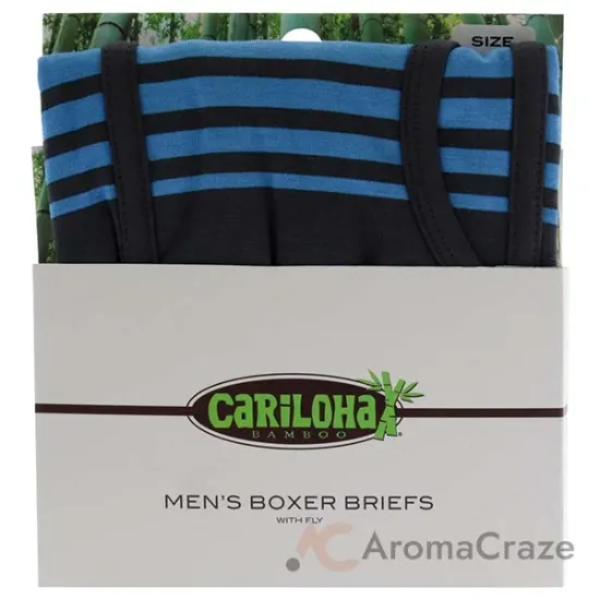 Picture of Bamboo Boxer Briefs - Caribbean Blue Stripe by Cariloha for Men - 1 Pc Boxer (M)