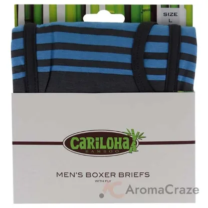 Picture of Bamboo Boxer Briefs - Caribbean Blue Stripe by Cariloha for Men - 1 Pc Boxer (L)