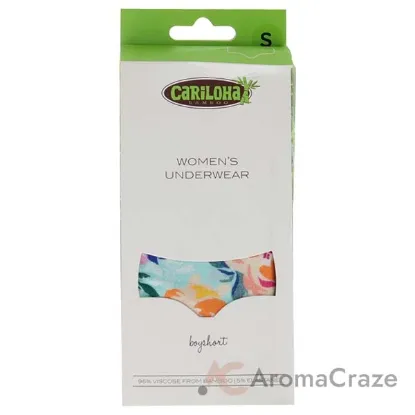 Picture of Bamboo Boyshort Briefs - Aqua Floral by Cariloha for Women - 1 Pc Underwear (S)