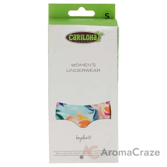 Picture of Bamboo Boyshort Briefs - Aqua Floral by Cariloha for Women - 1 Pc Underwear (S)