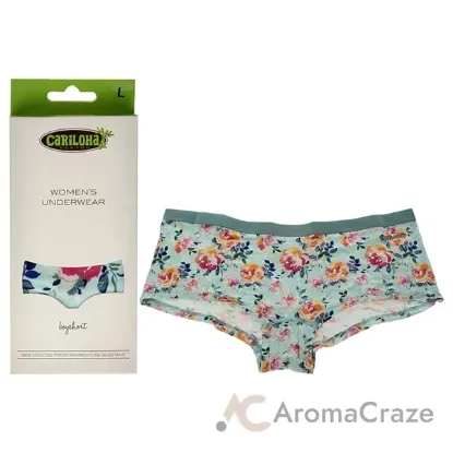 Picture of Bamboo Boyshort Briefs - Aqua Floral by Cariloha for Women - 1 Pc Underwear (L)