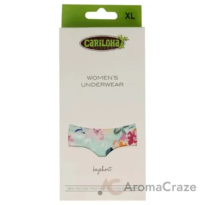 Picture of Bamboo Boyshort Briefs - Aqua Floral by Cariloha for Women - 1 Pc Underwear (XL)