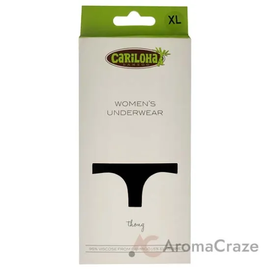 Picture of Bamboo Lace Thong - Black by Cariloha for Women - 1 Pc Underwear (XL)