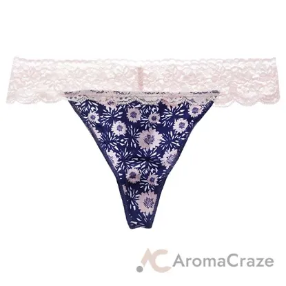 Picture of Bamboo Lace Thong - Navy Floral by Cariloha for Women - 1 Pc Underwear (S)