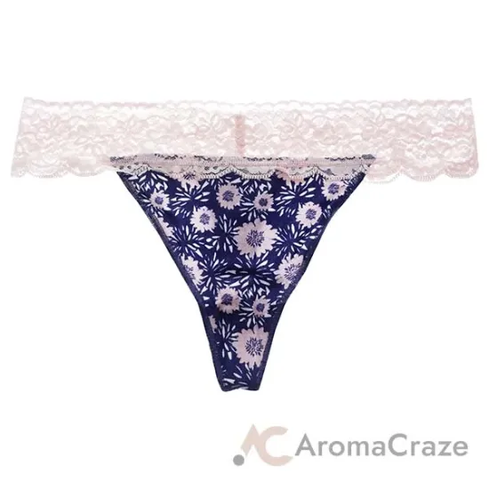 Picture of Bamboo Lace Thong - Navy Floral by Cariloha for Women - 1 Pc Underwear (S)