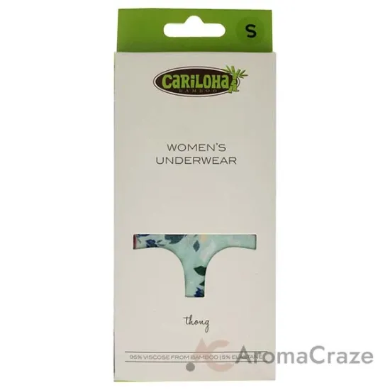 Picture of Bamboo Lace Thong - Aqua Floral by Cariloha for Women - 1 Pc Underwear (S)