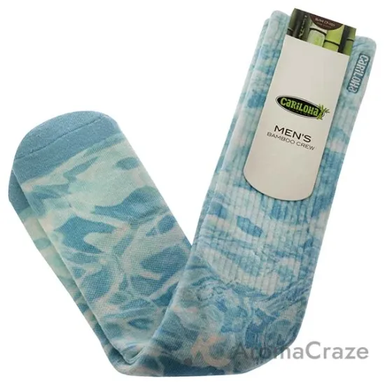 Picture of Bamboo Printed Crew Socks - Pool Reflection Blue by Cariloha for Men - 1 Pair Socks (S/M)
