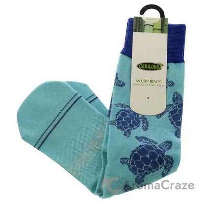 Picture of Bamboo Trouser Socks - Turtle Aqua by Cariloha for Women - 1 Pair Socks (S/M)