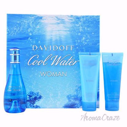 Cool Water by Zino Davidoff for Women - 3 Pc Gift Set 3.4oz 