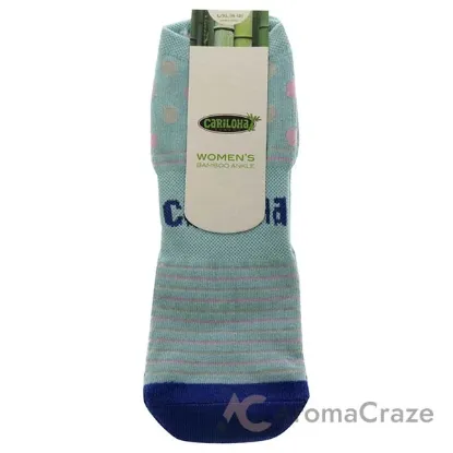 Picture of Bamboo Striped Ankle Socks - Dot Light Blue by Cariloha for Women - 1 Pair Socks (L/XL)