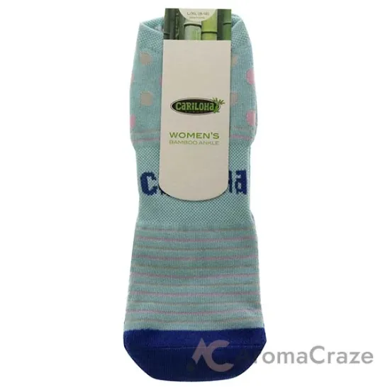 Picture of Bamboo Striped Ankle Socks - Dot Light Blue by Cariloha for Women - 1 Pair Socks (L/XL)