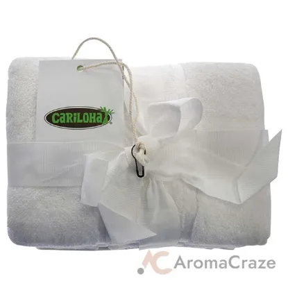 Picture of Bamboo Hand Towel Set - White by Cariloha for Unisex - 3 Pc Towel