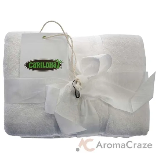 Picture of Bamboo Hand Towel Set - White by Cariloha for Unisex - 3 Pc Towel