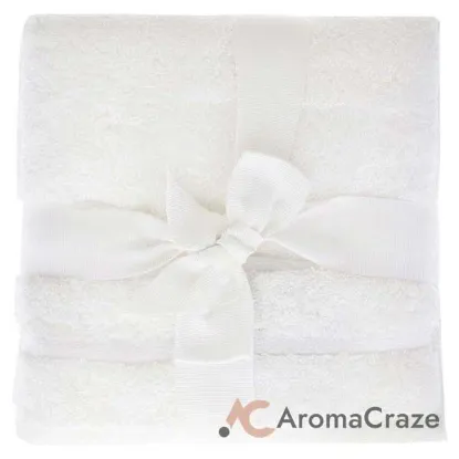 Picture of Bamboo Washcloths Set - White by Cariloha for Unisex - 3 Pc Towel