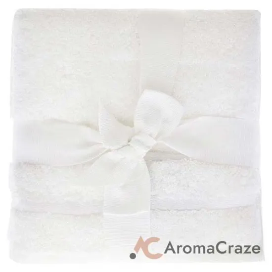 Picture of Bamboo Washcloths Set - White by Cariloha for Unisex - 3 Pc Towel