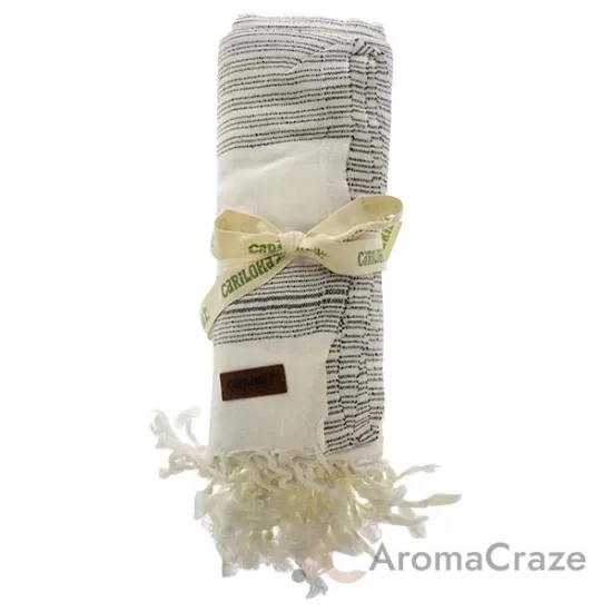 Picture of Bamboo Beach Blanket - Ecru Black by Cariloha for Unisex - 1 Pc Blanket