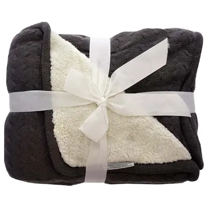 Picture of Sherpa Bamboo Knit Throw - Onyx by Cariloha for Unisex - 1 Pc Blanket