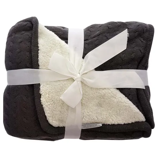 Picture of Sherpa Bamboo Knit Throw - Onyx by Cariloha for Unisex - 1 Pc Blanket