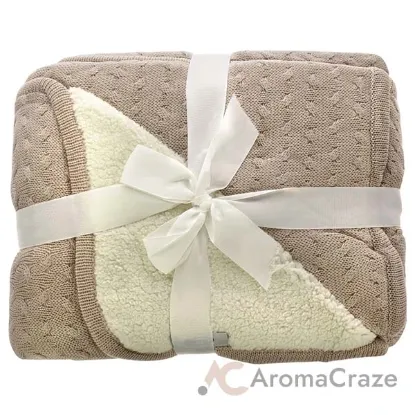 Picture of Sherpa Bamboo Knit Throw - Stone by Cariloha for Unisex - 1 Pc Blanket