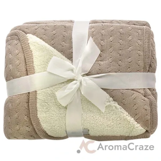 Picture of Sherpa Bamboo Knit Throw - Stone by Cariloha for Unisex - 1 Pc Blanket