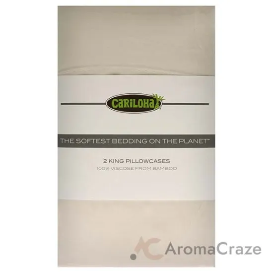 Picture of Classic Bamboo Pillowcase Set - Ivory-King by Cariloha for Unisex - 2 Pc Pillowcase