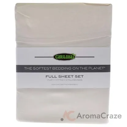 Picture of Classic Bamboo Bed Sheet Set - Ivory-Full by Cariloha for Unisex - 4 Pc Flatt Sheet, Fitted Sheet, 2 Pillow Cases