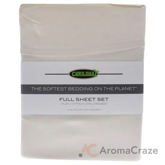 Picture of Classic Bamboo Bed Sheet Set - Ivory-Full by Cariloha for Unisex - 4 Pc Flatt Sheet, Fitted Sheet, 2 Pillow Cases