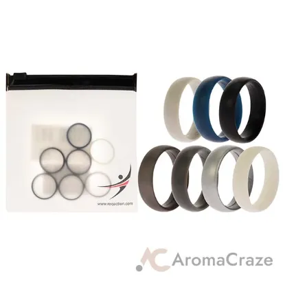 Picture of Silicone Wedding 6mm Smooth Solid Ring Set by ROQ for Men - 7 x 7 mm Ring