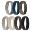 Picture of Silicone Wedding 6mm Smooth Solid Ring Set by ROQ for Men - 7 x 12 mm Ring