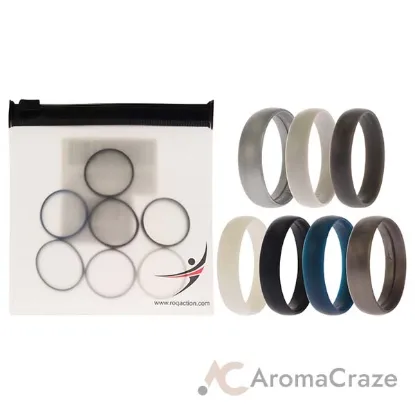 Picture of Silicone Wedding 6mm Smooth Solid Ring Set by ROQ for Men - 7 x 13 mm Ring