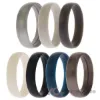 Picture of Silicone Wedding 6mm Smooth Solid Ring Set by ROQ for Men - 7 x 13 mm Ring