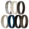 Picture of Silicone Wedding 6mm Smooth Solid Ring Set by ROQ for Men - 7 x 15 mm Ring