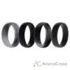 Picture of Silicone Wedding 6mm Smooth Ring Set - Black Camo by ROQ for Men - 4 x 7 mm Ring