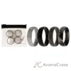 Picture of Silicone Wedding 6mm Smooth Ring Set - Black Camo by ROQ for Men - 4 x 11 mm Ring