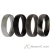 Picture of Silicone Wedding 6mm Smooth Ring Set - Black Camo by ROQ for Men - 4 x 11 mm Ring