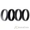 Picture of Silicone Wedding 6mm Smooth Ring Set - Black Camo by ROQ for Men - 4 x 14 mm Ring