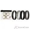 Picture of Silicone Wedding 6mm Smooth Ring Set - Black Camo by ROQ for Men - 4 x 15 mm Ring