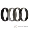 Picture of Silicone Wedding 6mm Smooth Ring Set - Black Camo by ROQ for Men - 4 x 16 mm Ring