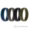 Picture of Silicone Wedding 6mm Smooth Ring Solid Set by ROQ for Men - 4 x 10 mm Ring