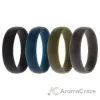 Picture of Silicone Wedding 6mm Smooth Ring Solid Set by ROQ for Men - 4 x 12 mm Ring