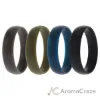 Picture of Silicone Wedding 6mm Smooth Ring Solid Set by ROQ for Men - 4 x 13 mm Ring