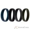 Picture of Silicone Wedding 6mm Smooth Ring Solid Set by ROQ for Men - 4 x 14 mm Ring
