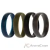 Picture of Silicone Wedding 6mm Smooth Ring Solid Set by ROQ for Men - 4 x 15 mm Ring