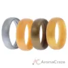 Picture of Silicone Wedding 6mm Smooth Ring Set - Metal by ROQ for Men - 4 x 7 mm Ring