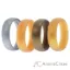 Picture of Silicone Wedding 6mm Smooth Ring Set - Metal by ROQ for Men - 4 x 7 mm Ring