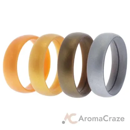 Picture of Silicone Wedding 6mm Smooth Ring Set - Metal by ROQ for Men - 4 x 8 mm Ring