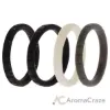 Picture of Silicone Wedding Stackble Lines Ring Set -Black-White by ROQ for Women - 4 x 4 mm Ring