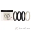 Picture of Silicone Wedding Stackble Lines Ring Set -Black-White by ROQ for Women - 4 x 5 mm Ring